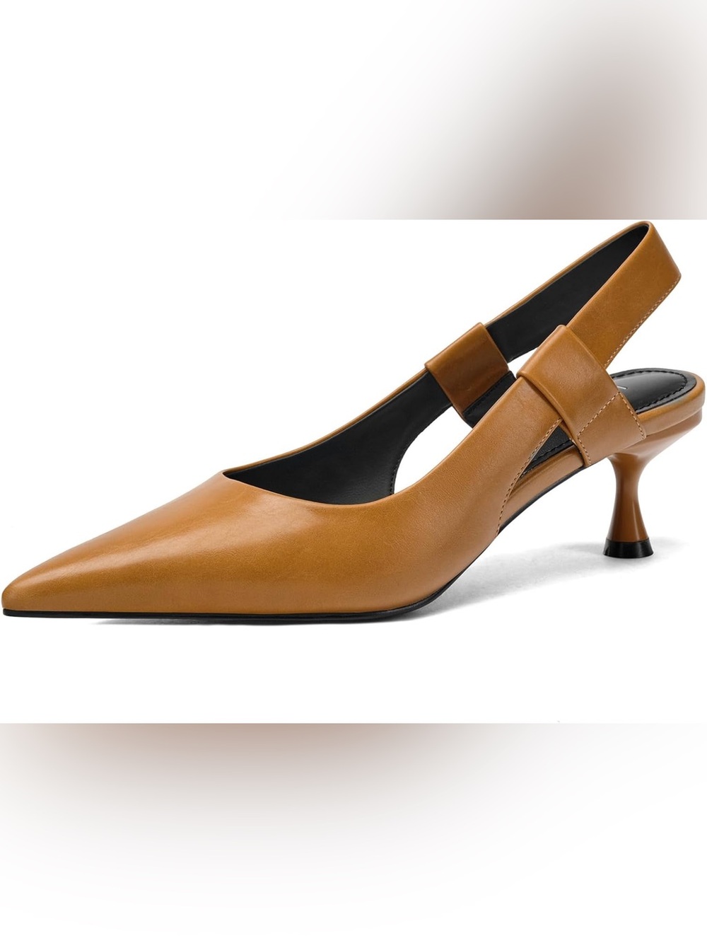 Amazon Pointed-Toe Slingback Kitten Heel in Peru Color